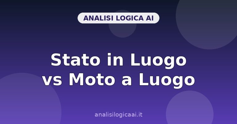 Stato in Luogo vs Moto a Luogo: Guida con Esempi